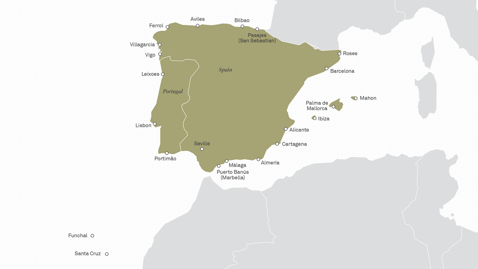 Map of Spain and Portugal