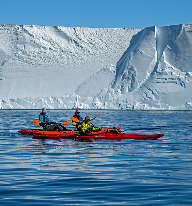 Kayaking on Ross Sea, East Antarctica