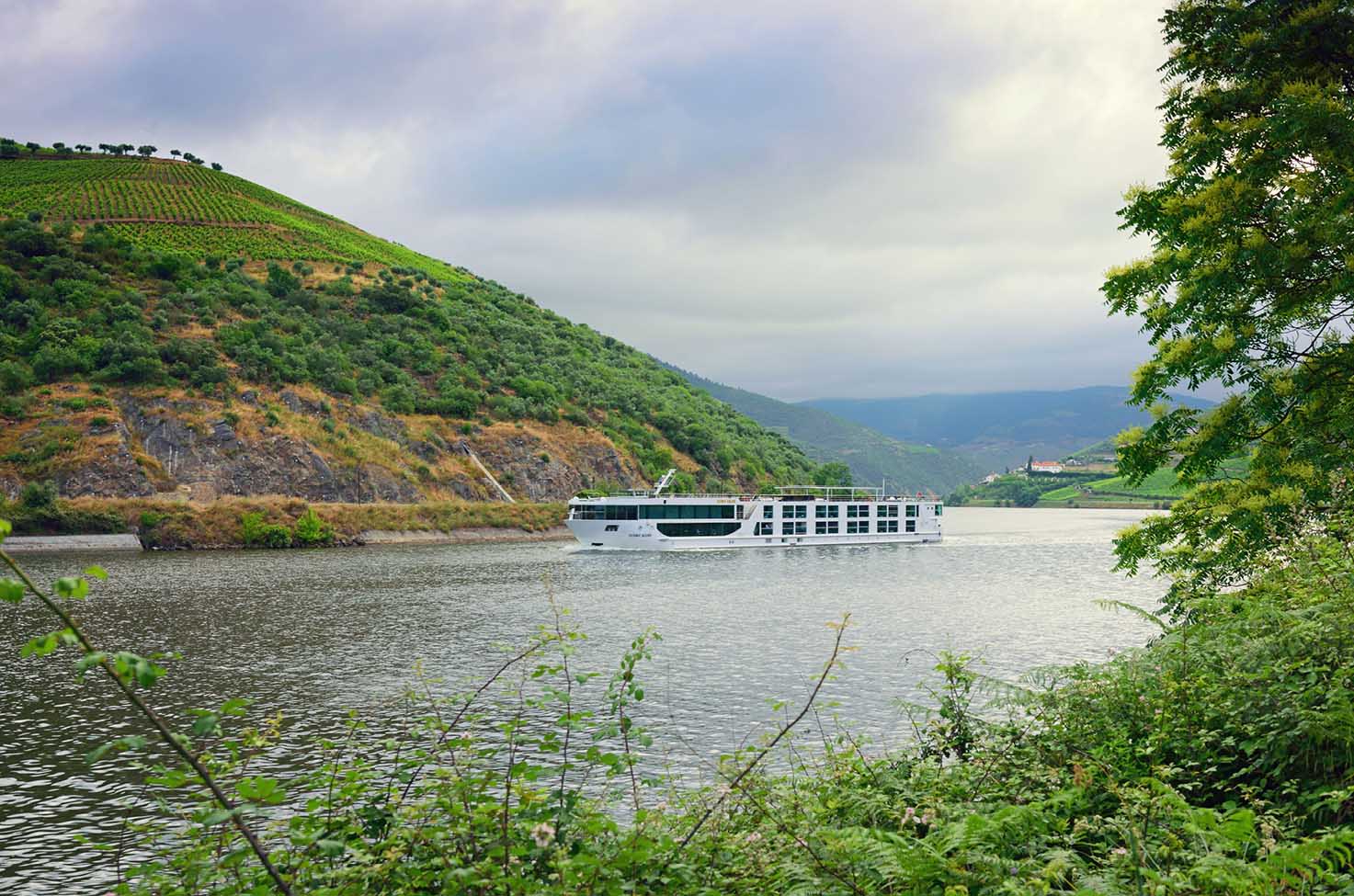 Scenic Azure cruising the Douro Valley in Portugal. 