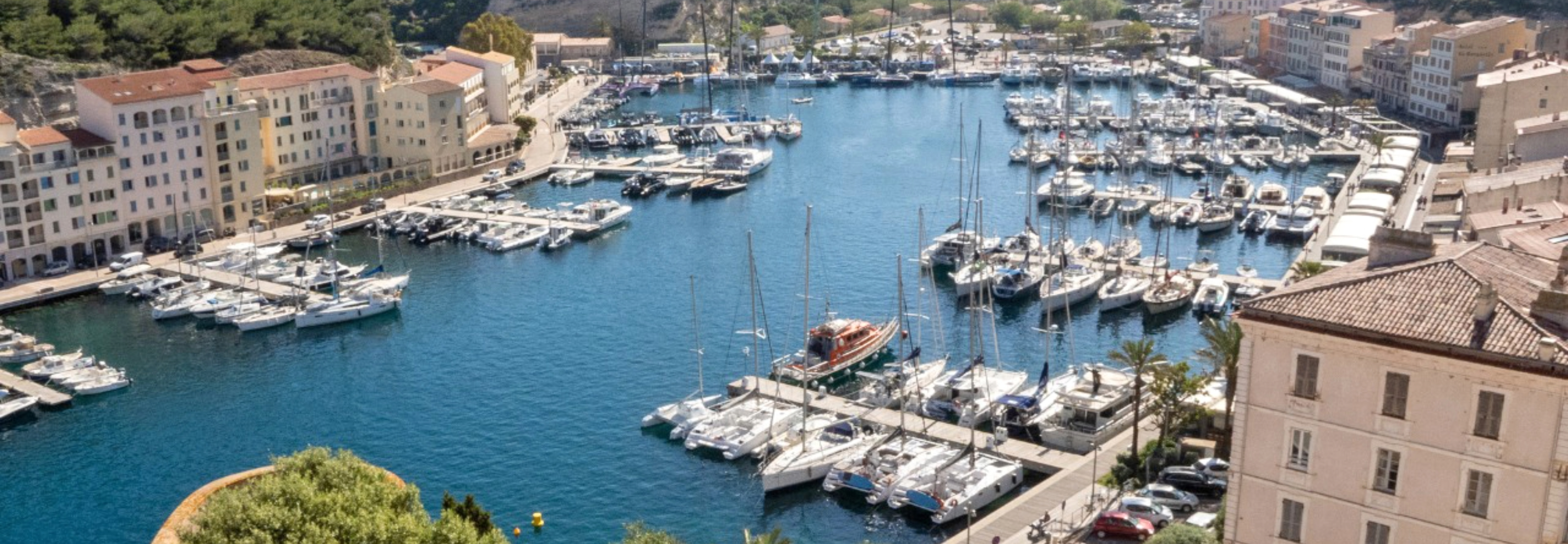 A bird’s-eye view of Bonifacio and its sparkling harbour