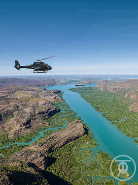 Helicopter seen flying over the Kimberleys, AU