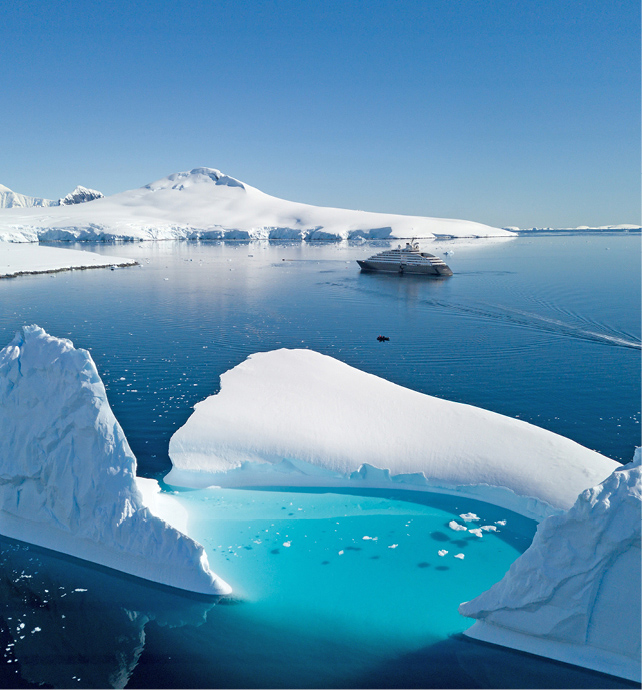 Ship and Iceberg in Antarctica 