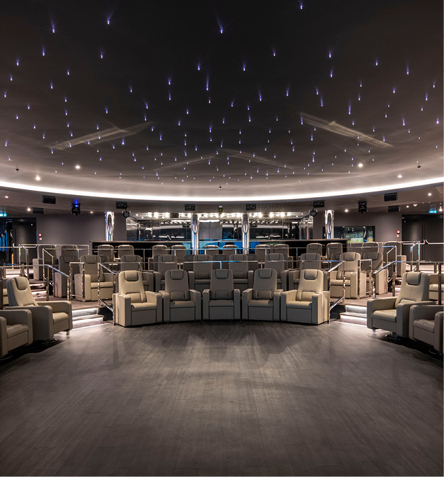 Theatre on board an ultra-luxury discovery yacht