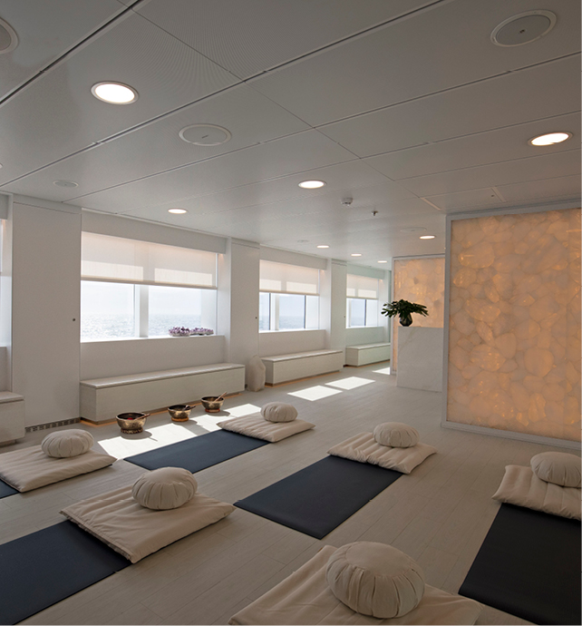 Pilates & Yoga room on board an ultra-luxury discovery yacht
