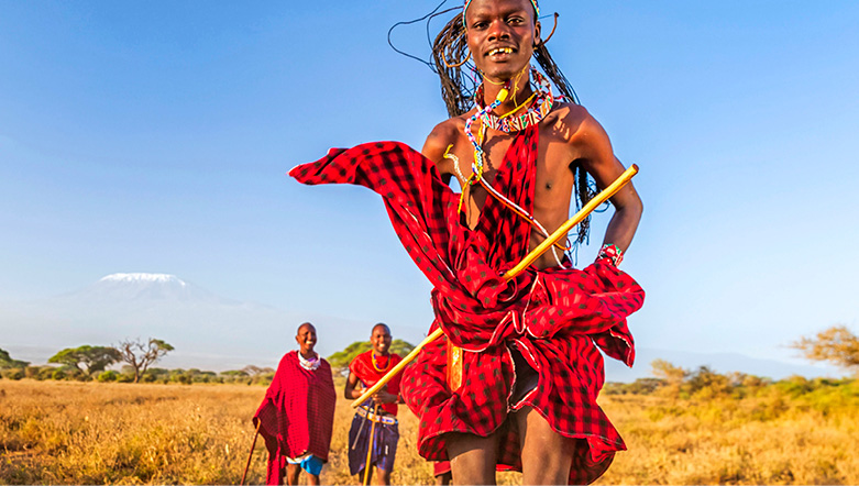 Maasai Tribe dancing for guests, Scenic Enrich experience.